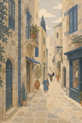Charming Narrow Cobblestone Old Town Alley