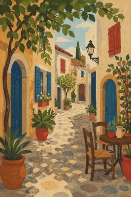 Charming Mediterranean Old Town Alleyway