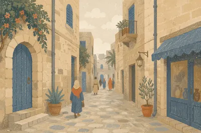 Charming Narrow Cobblestone Old Town Alley