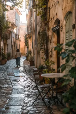Charming Old Town Cobblestone Alley Morning