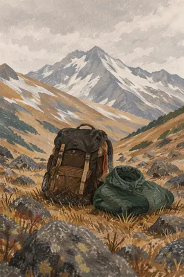 Mountain Hiking Backpack on Alpine Trail