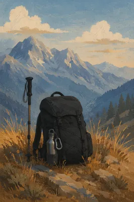 Mountain Hiking Backpack on Alpine Trail