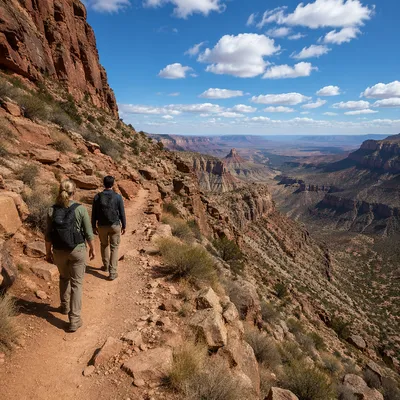Hikers on Red Rock Canyon Trail
