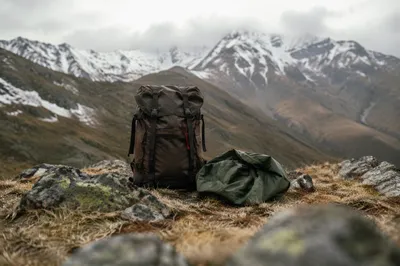 Mountain Hiking Backpack on Alpine Trail