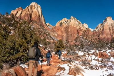 Hikers on Desert Mountain Canyon Trail