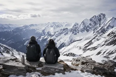 Backpack Rest on Alpine Mountain Trail