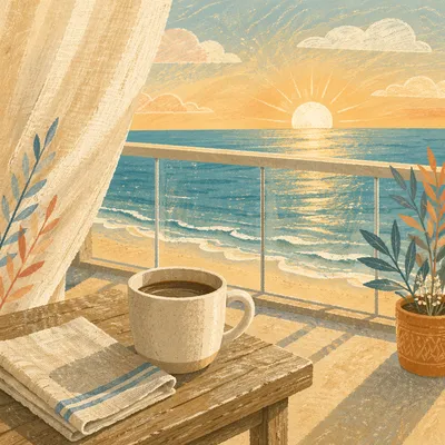 Morning Coffee on Oceanview Balcony