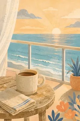 Morning Coffee on Oceanview Balcony