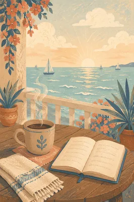 Seaside Balcony Morning Coffee Ocean View