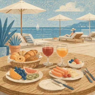 Sunlit Ocean Terrace Breakfast Retreat