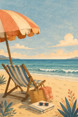 Peaceful Beach Umbrella Ocean View Retreat