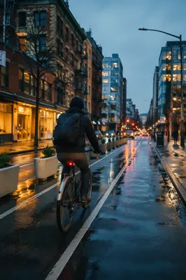 Blue Hour Urban Bicycle Commute