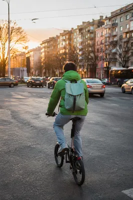 Urban Bicycle Commute at Golden Hour