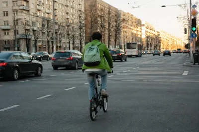 Urban Bicycle Commute at Golden Hour