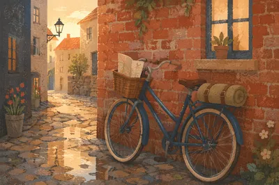 Urban Bicycle by Brick Wall