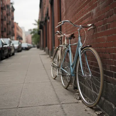 Vintage Bicycles by Brick Alley Wall