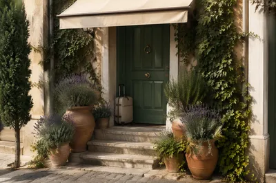 Charming Boutique Hotel Entrance at Dawn