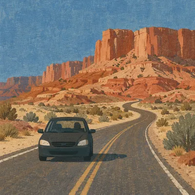 Desert Highway Road Trip Adventure