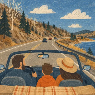 Peaceful Mountain Highway Road Trip