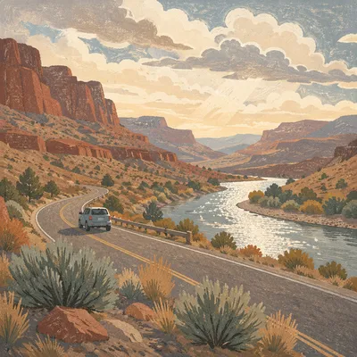 Scenic Canyon Highway Road Trip