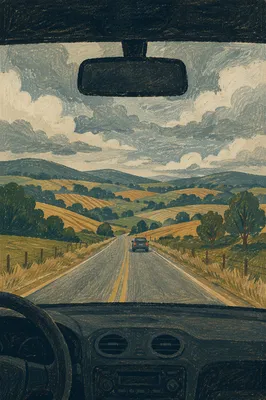 Scenic Rural Highway Road Trip View