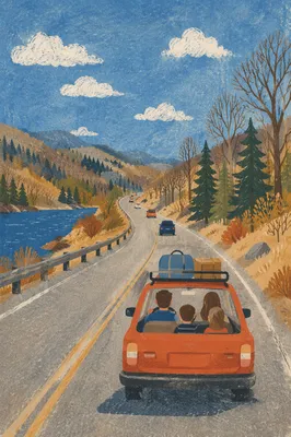 Scenic Highway Road Trip Through Mountain Foothills