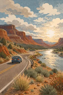 Scenic Canyon Highway Road Trip