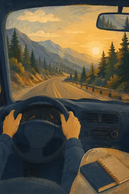 Golden Hour Mountain Highway Pilgrimage Drive