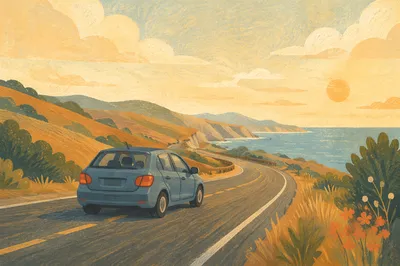 Scenic Coastal Highway Road Trip Drive