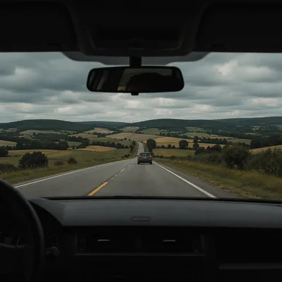 Moody Rural Highway Road Trip View