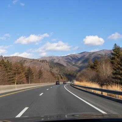 Peaceful Mountain Highway Road Trip