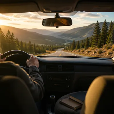 Golden Hour Mountain Highway Pilgrimage