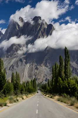 Scenic Highway Through Alpine Mountain Valley