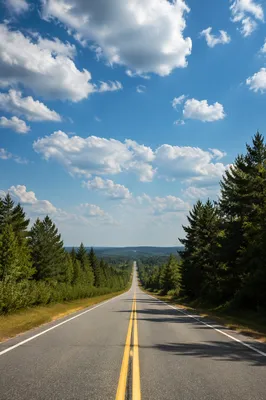 Scenic Rural Highway Under Hopeful Sky