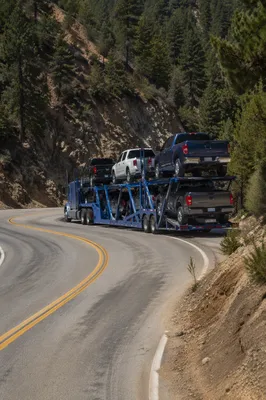 Mountain Highway Vehicle Trailer Travel Scene
