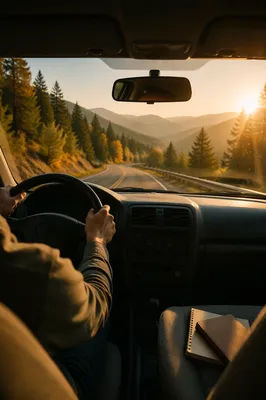 Golden Hour Mountain Highway Pilgrimage Drive