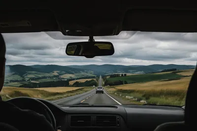 Scenic Rural Highway Road Trip View