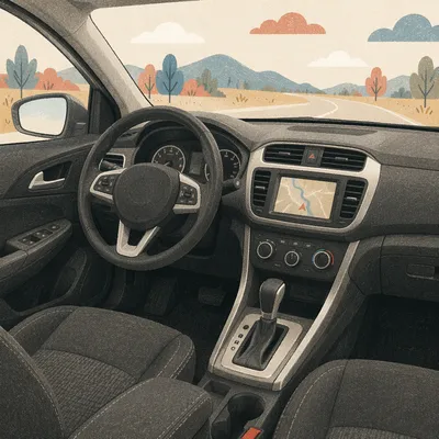 Modern Car Interior Ready for Travel