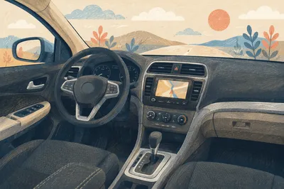 Modern Car Dashboard for Travel Theme