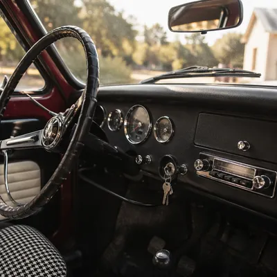 Vintage Car Dashboard Travel Close-Up