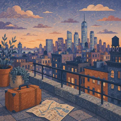 Blue Hour City Skyline Travel Panorama
