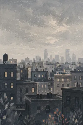 Moody Black and White City Panorama