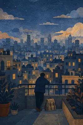 Blue Hour Urban Skyline Travel Reflection