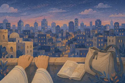 Quiet Rooftop View Over Twilight City