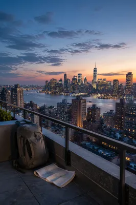 Blue Hour City Skyline Travel Panorama