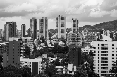 Black and White Modern City Skyline Panorama