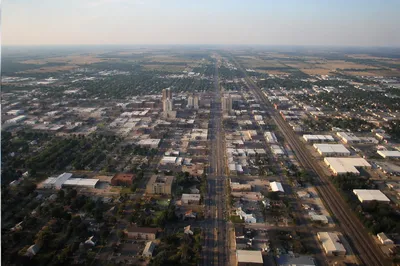 Aerial City Panorama in Warm Afternoon Light