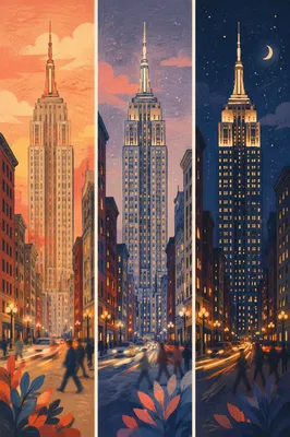 City Skyline Sunset Golden Hour Panorama