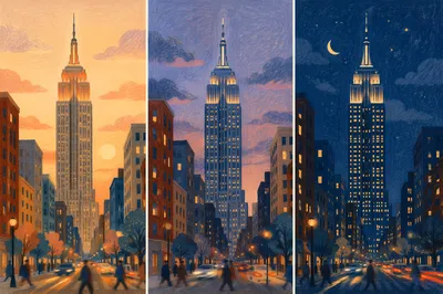 Golden Hour City Skyline Panorama