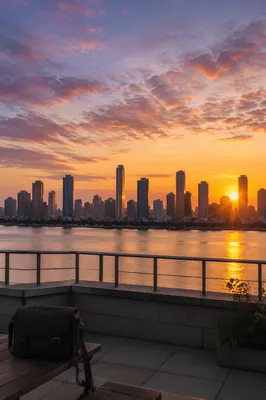 Golden Hour City Skyline Panorama